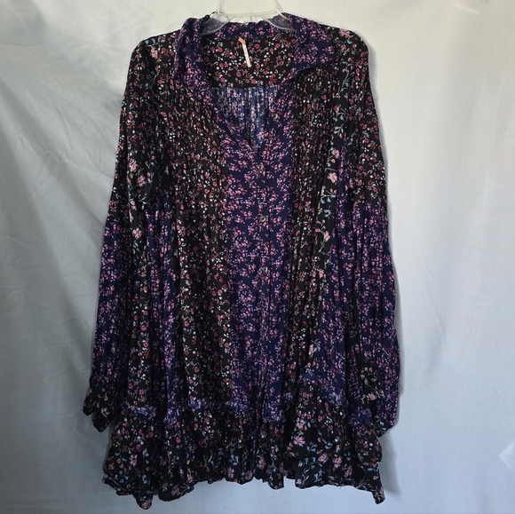 Free People Lost in You Floral Printed Mini Dress XL - Picture 2 of 8